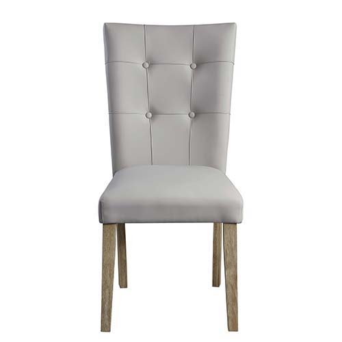 Charnell - Side Chair (Set of 2) - Gary PU & Oak Finish