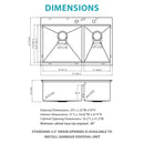 Topmount, Drop In Double Bowl Kitchen Sink