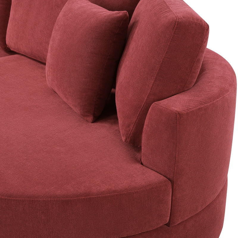 Modern 3 Seater Upholstered Sofa With Curved Design