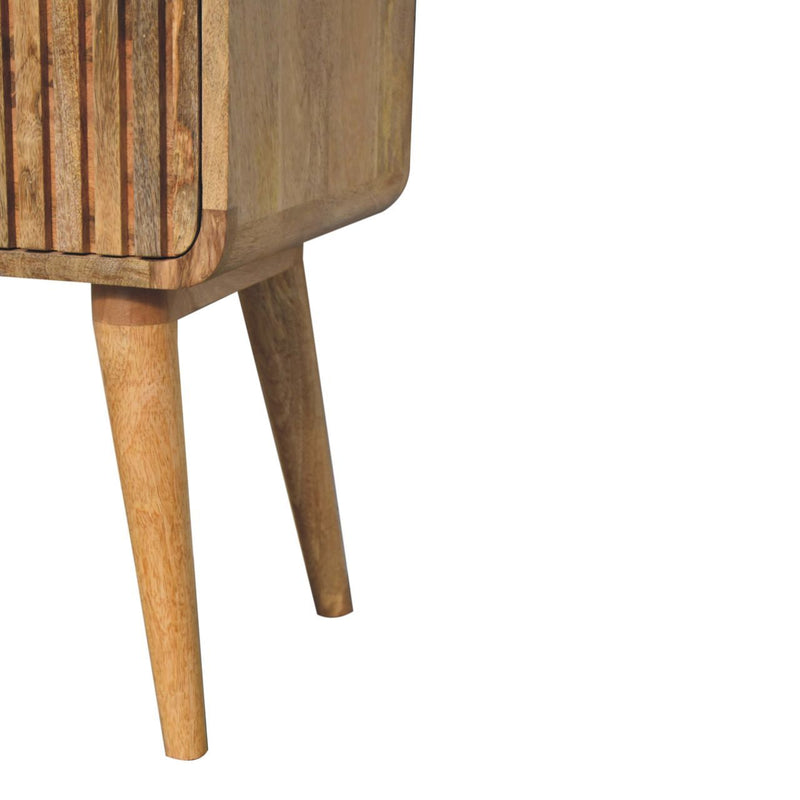 T Bar Ridged Nightstand - Oak