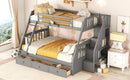 Bunk Bed With Drawers, Ladder And Storage Staircase