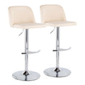 Toriano - Contemporary Adjustable Barstool With Swivel & Rounded T Footrest (Set of 2)