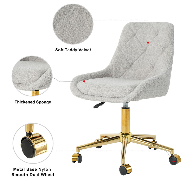 Modern Teddy Velvet Fabric Chair With Gold Plated 5 Claw Legs