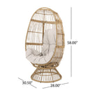 Patio Swivel Basket Egg Chair With Cushion