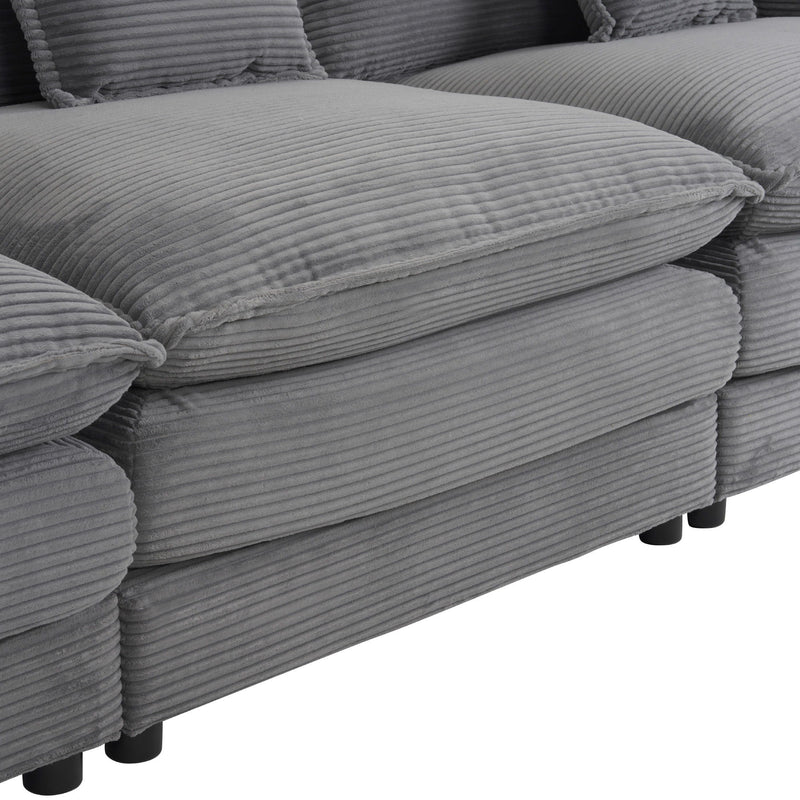 Modern Modular Sofa With Side Storage Pockets For Living Room