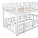 Low Bunk Bed With Slide, Fence And Ladder