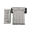 Queen Pull Out Sofa Bed, 3 In 1 Convertible Sleeper Tufted With 2 Soft Pillows