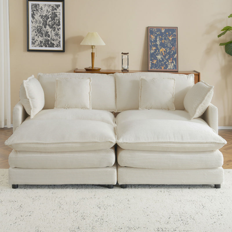 Modern Modular Sectional Sofa With Side Storage Pockets For Living Room