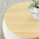 Round Storage Ottoman, 2 In 1 Function, End Table And Ottoman