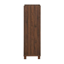 Farmhouse Style Monita Wine Cabinet With Storage Space - Walnut