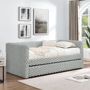Modern Twin Size Daybed Upholstered Sofa Bed With Pull Out Feature - Dark Gray