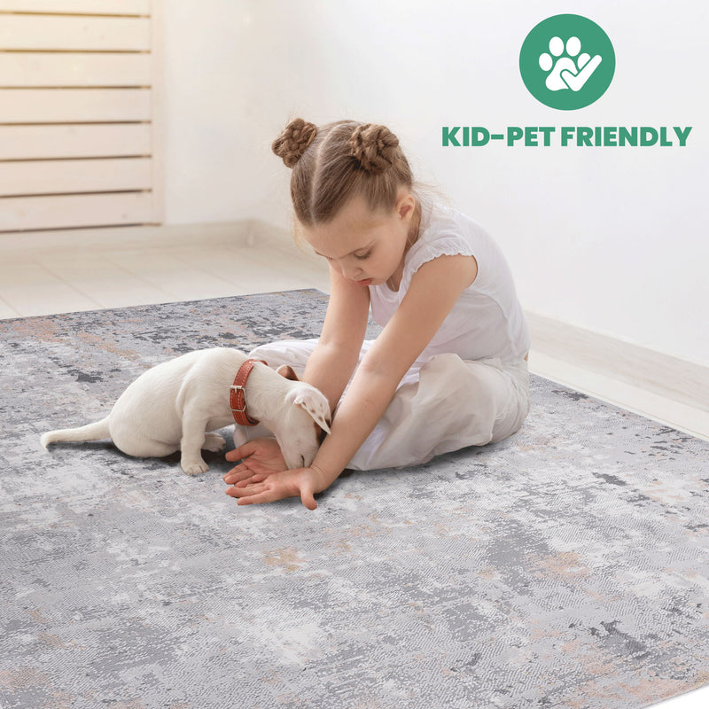 Marfi - 8' X 10' Abstract Area Rug - Gray / Multi