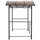 Grill Gazebo 8X5Ft, Outdoor Patio Canopy, Bbq Shelter With Steel Hardtop And Side Shelves - Black