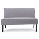 Contemporary Loveseat With Upholstered Fabric And Birch Wood Legs - Light Gray