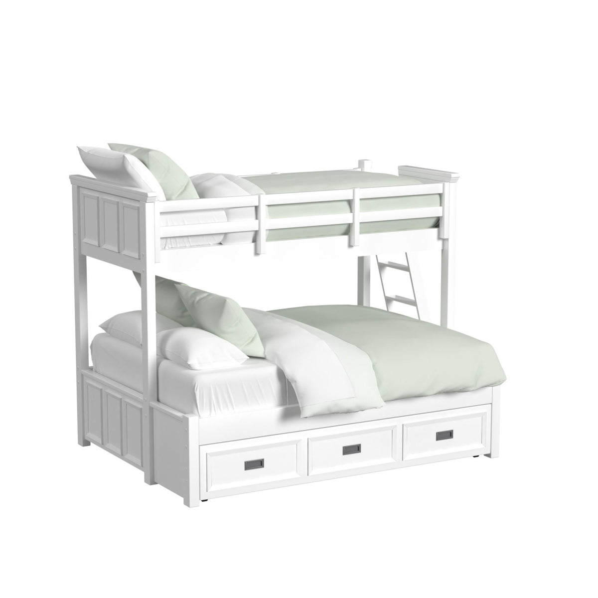 Hampton Kids Bunk With Ladder And Trundle Bedroom Set in Black by Elements International, view 27