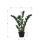 29" Tall, Artificial Plant, Zz Tree, Indoor, Faux, Fake, Floor, Greenery, Potted, Real Touch, Decorative - Green / Black