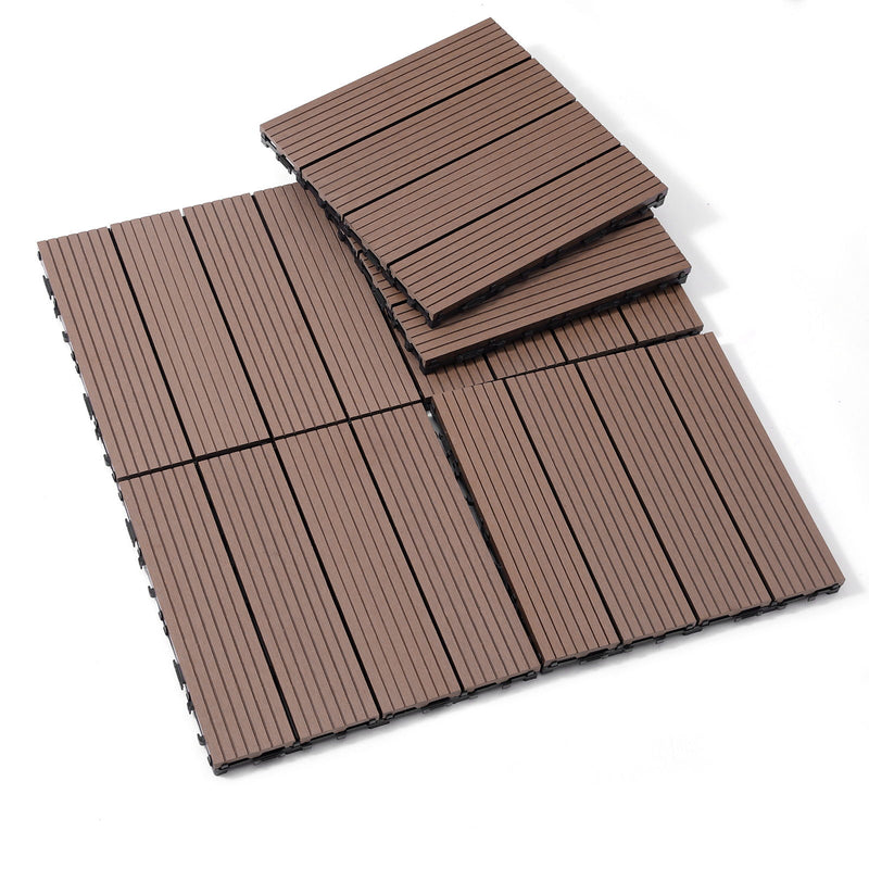 Wood Plastic Composite Deck Tiles, Sustainable Composite Decking Resist Rust, Water, Weather, Easy To Diy & Maintain