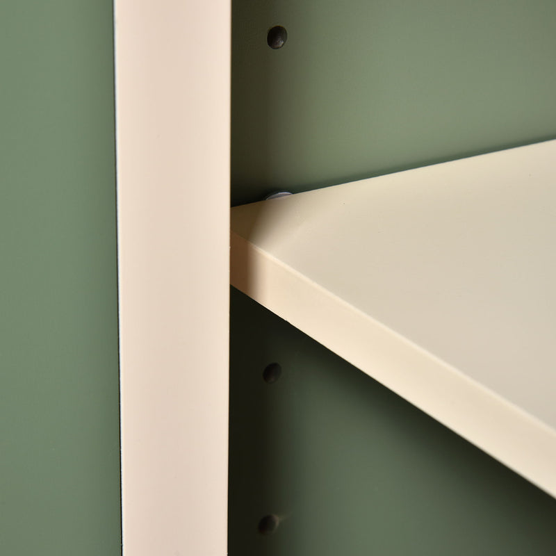Bathroom Vanity Cabinet With Ceramic Sink Combo Set, Frame Modern Bathroom Storage Cabinet With Height Adjustable Shelf - Beige / Green