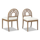 Leon - Arched Back & Upholstered Dining Chair (Set of 2) - Ivory White