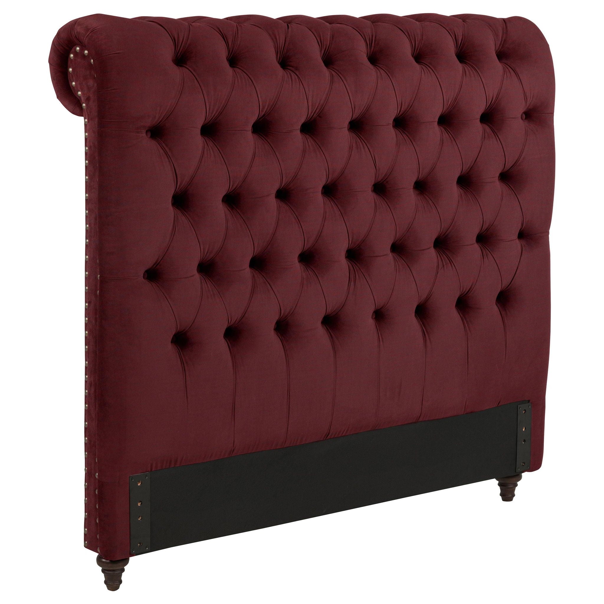 Devon 57-inch Upholstered Full Headboard Wine Red