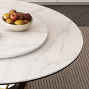 Round Dining Table With 360° Smooth Lazy Susan Stain / Heat - Gold / Black / White
