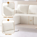 Modular U Shaped Sectional With Ottomans, Luxury Cloud Floor Couch With Deep Seat Fully Compressed Upholstered Sofa