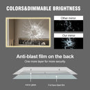 Modern LED Bathroom Vanity Mirror With Aluminum Frame, 45° Beveled Lights, Anti Fog - Silver