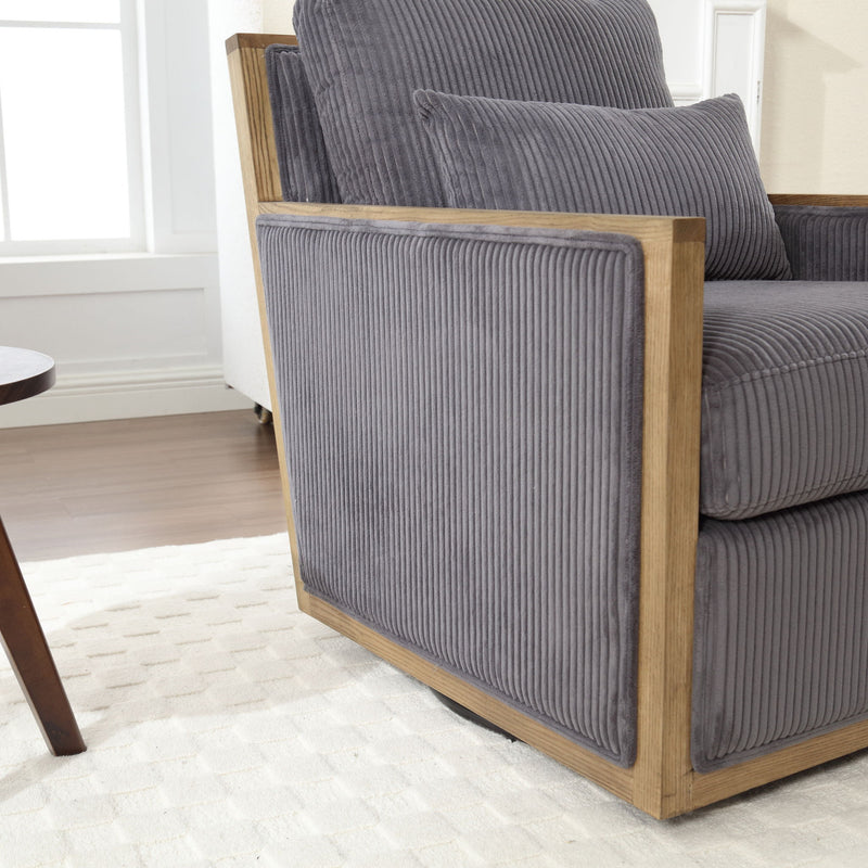 Comfy Accent Barrel Chair, 360 Degree Swivel