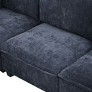 U-Shaped Sectional Modular Sofa With A Movable Ottoman, A Coffee Table With Hidden Charging Devices For Living Room