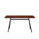 Contemporary V Leg Veneer Dining Table - Dark Walnut