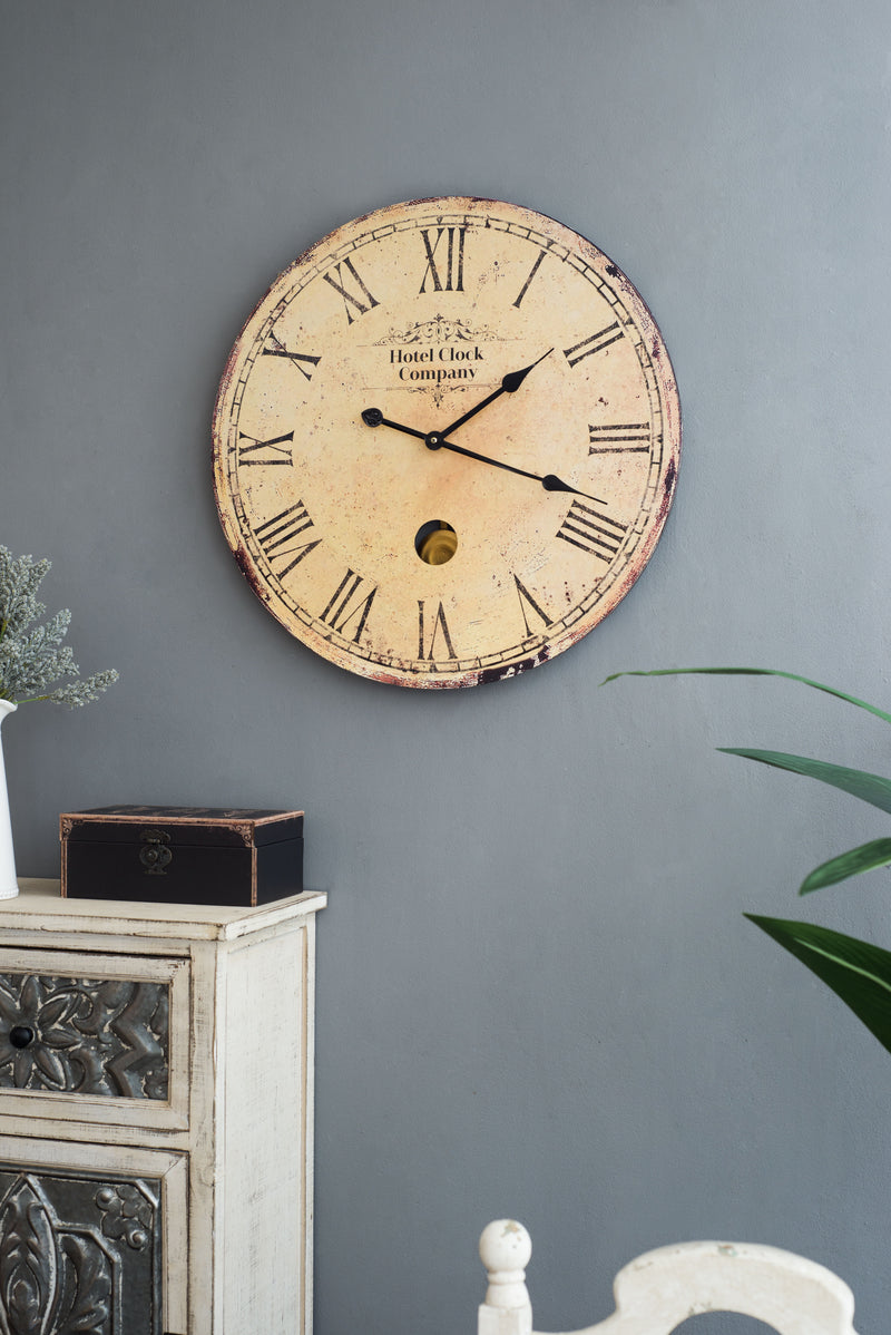 Vintage Design Wall Clock - Beige