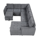 U-Shaped Sofa Sectional Sofa Pull-Out Sofa Bed With A Storage Chaise Lounge, Charging Devices For Living Room
