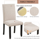 5 Piece Dining Set Table With 4 Thicken Cushion Dining Chairs - White / Beige / Black