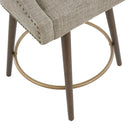 Swivel Counter Stool With Antique Bronze Detailing - Beige Multi