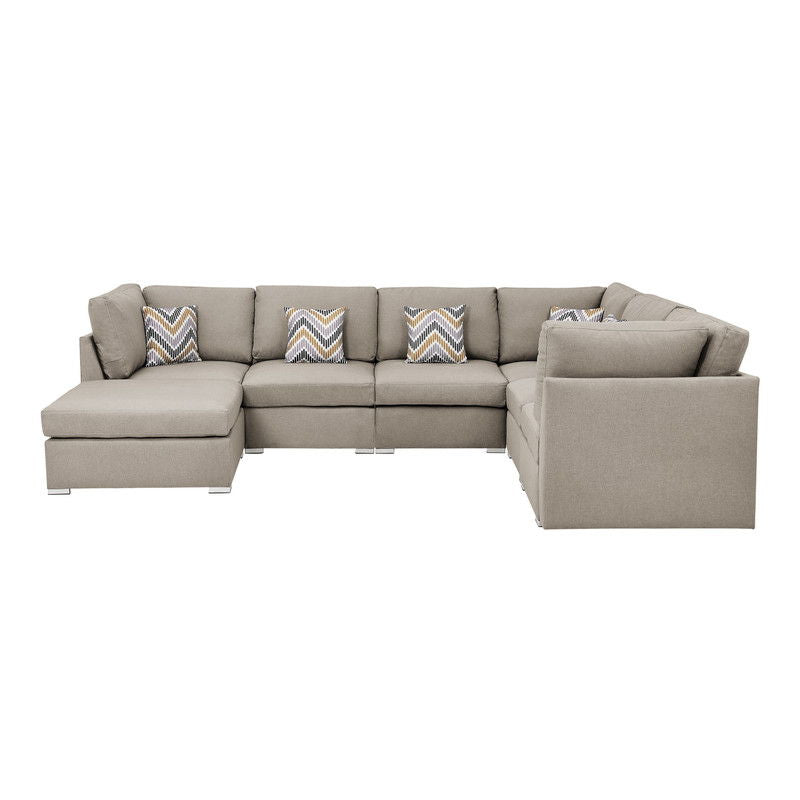 Amira - Reversible Modular Sectional Sofa With USB Console And Ottoman