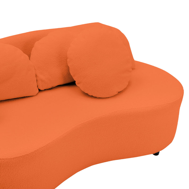 Modern Living Room Sofa Lamb Velvet Upholstered For Home
