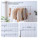 Heavy Duty Double Clothing Garment Rack With Shelves - Silver