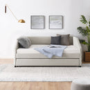 Elegant Daybed With Trundle Upholstered Tufted Sofa Bed