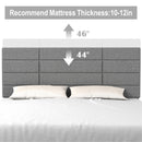 Molblly Full Size Bed Frame with Upholstered Headboard, Strong Frame, and Wooden Slats Support, Non-Slip and Noise-Free, No Box Spring Needed, Easy Assembly, Light Grey