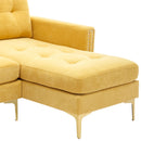 Modern L - Shape Convertible Sectional Sofa With Movable Ottoman