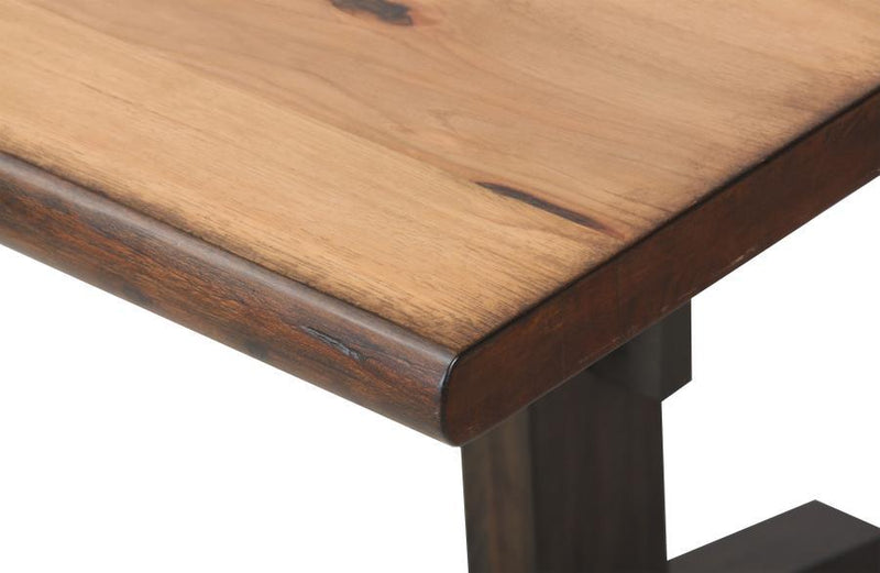 Bexley - Live Edge Trestle Dining Table - Natural Honey And Espresso