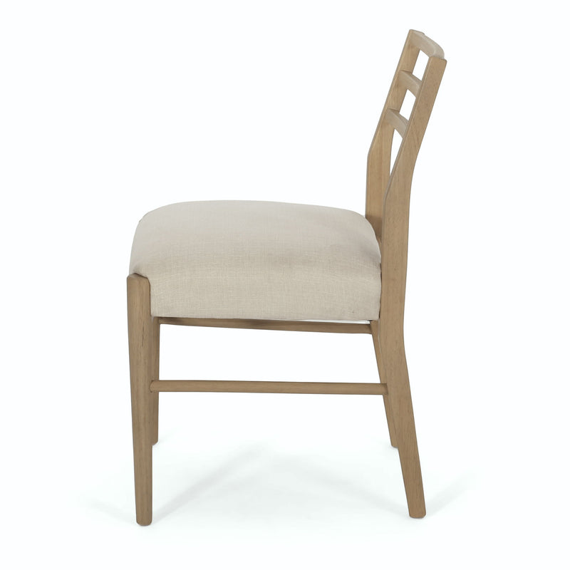 Farmhouse Style Dining Chair Set With Ladder Back Design