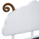 Upholstered Platform Bed With Sheep Shaped Headboard