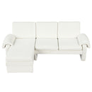 Convertible Futon Sofa Bed With Adjustable Backrest, Reversible Chaise Lounge And 2 Removable Armrest Pillows