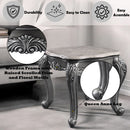 Ariadne - End Table - Marble & Platinum - Atlantic Fine Furniture Inc