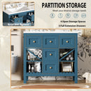 Bathroom Vanity With Resin Sink Combo, Freestanding Vanity Set With 5 Drawers