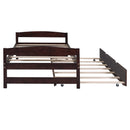 Twin Size Platform Bed with Twin Size Trundle, Espresso