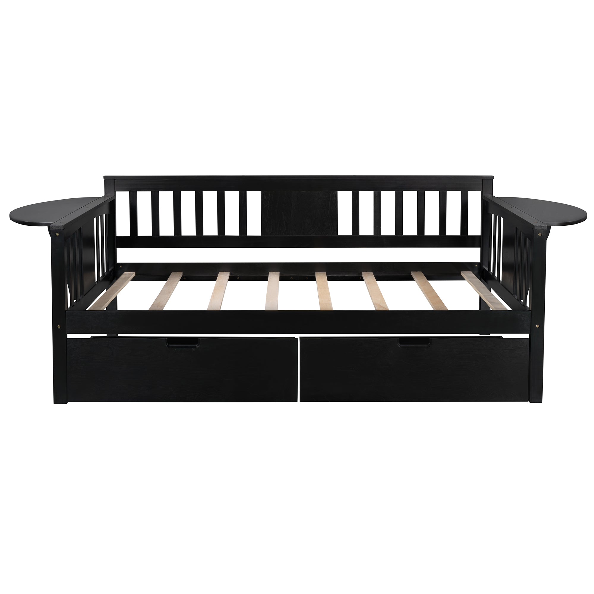Twin size Daybed with Two Drawers, Wood Slat Support, Espresso - Atlantic Fine Furniture Melbourne FL