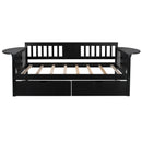 Twin size Daybed with Two Drawers, Wood Slat Support, Espresso