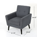 Contemporary Club Chair With Nailhead Trim Fabric And Birch Wood Legs